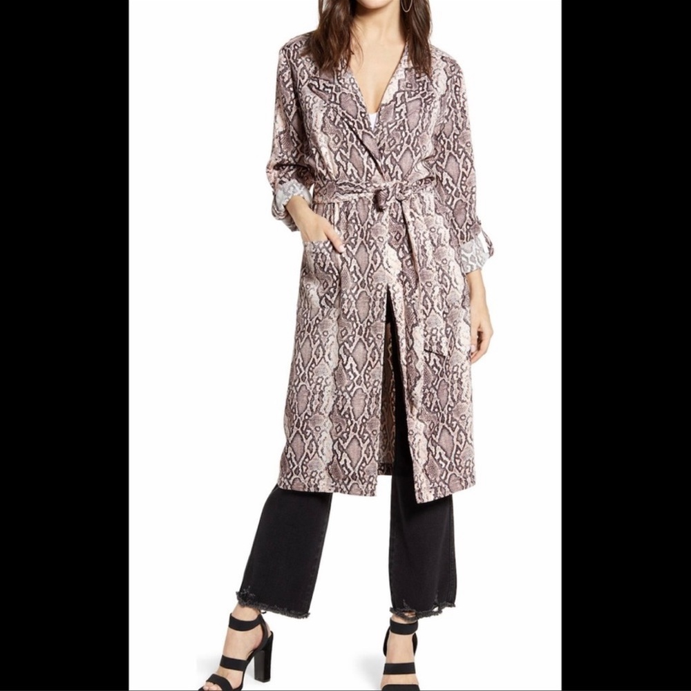 Leith snake print duster kimono robe